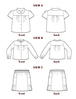 digital music class blouse + skirt sewing pattern