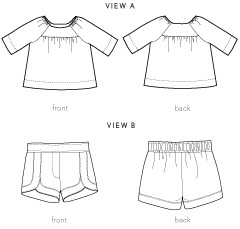 class picnic blouse + shorts sewing pattern
