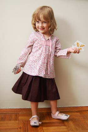 2 + 2 blouse and pleated skirt